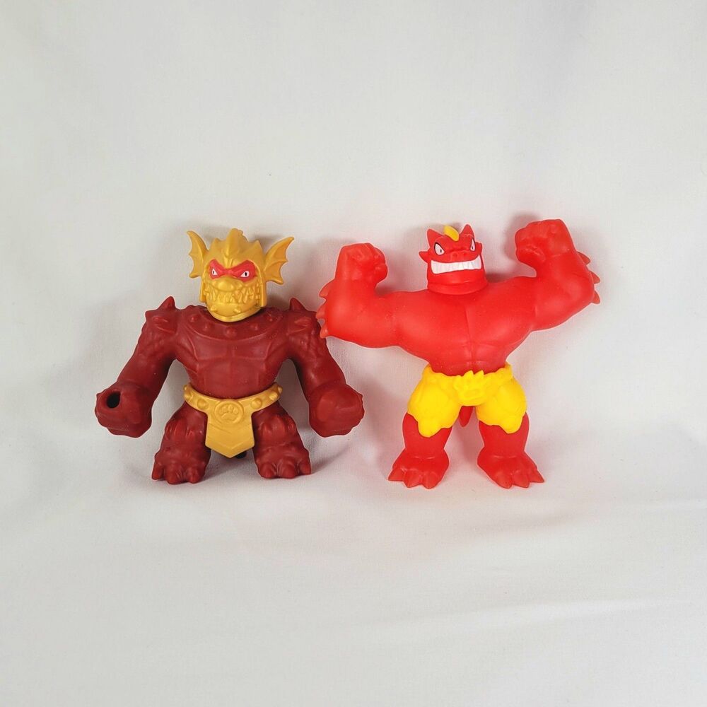 Heroes Of Goo Jit Zu Squishy Scrunchy Blazagon Stretchy Strikers Red Gold Lot